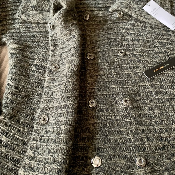 BCBG NWT Double Breasted Sweater Medium Meadow/Black Beautiful! - Picture 5 of 8